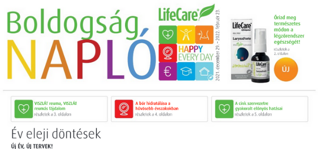 Lifecare boldogság napló 2021 december 29-től 2022 február 23-ig